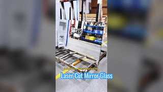 Verre miroir de 6 mm d'épaisseur découpé au laser trapèze de 1,5 m de long